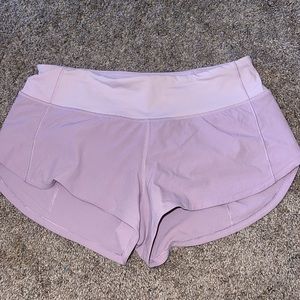 LULULEMON light purple speed up short size 4 regular